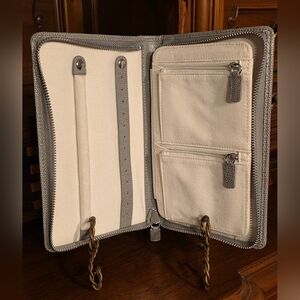 Pottery Barn Mckenna Travel Jewelry Case Binder, Gray